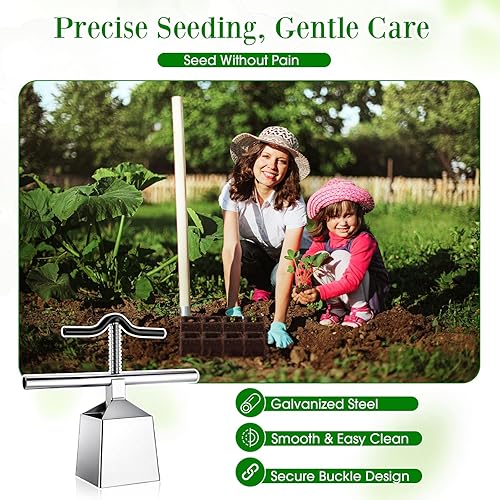 Miniatura 5 de Bloqueador de suelo de 4 pulgadas, 1 célula, fabricante de bloques de semillas manual, herramienta de bloqueo de semillas de mano para invernaderos,