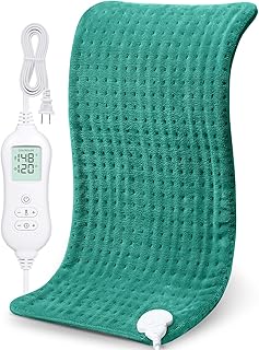 NOWWISH Heating Pad for Back Pain & Cramps Relief, Moist Heat Pad for Neck & Shoulder, Auto Shut Off, Machine Washable, Christmas Gifts for Women, 12"x 24" Green