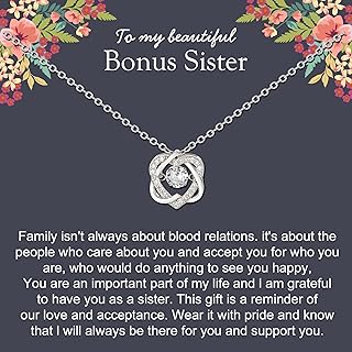 Sisters Gifts, Sterling Silver Interlocking 2 Hearts Necklace for Women, Sister in Law Birthday Gifts, Unbiological Sister Gifts, Christmas Jewelry