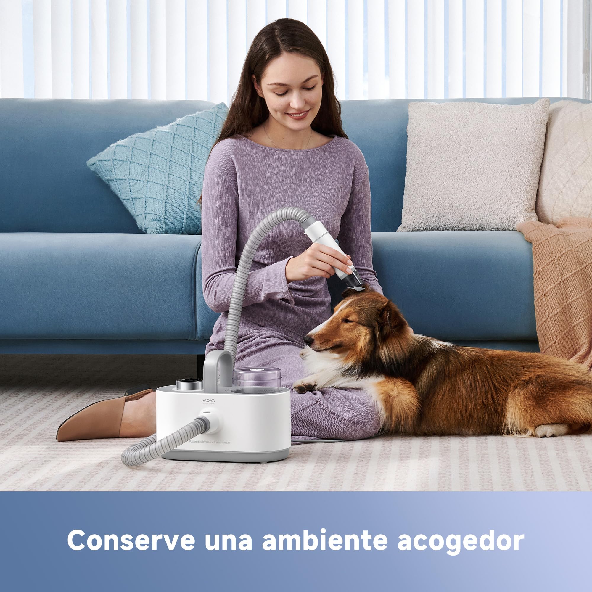 Mova G1 Pro Aspiradora de Mascotas, 11 Kpa Succión, Cuidado Inteligente, Arranque Progresivo, 4 Modos de Potencia Independientes, Cuidado de Mascotas 7 En 1, Diseño De Reducción De Ruido