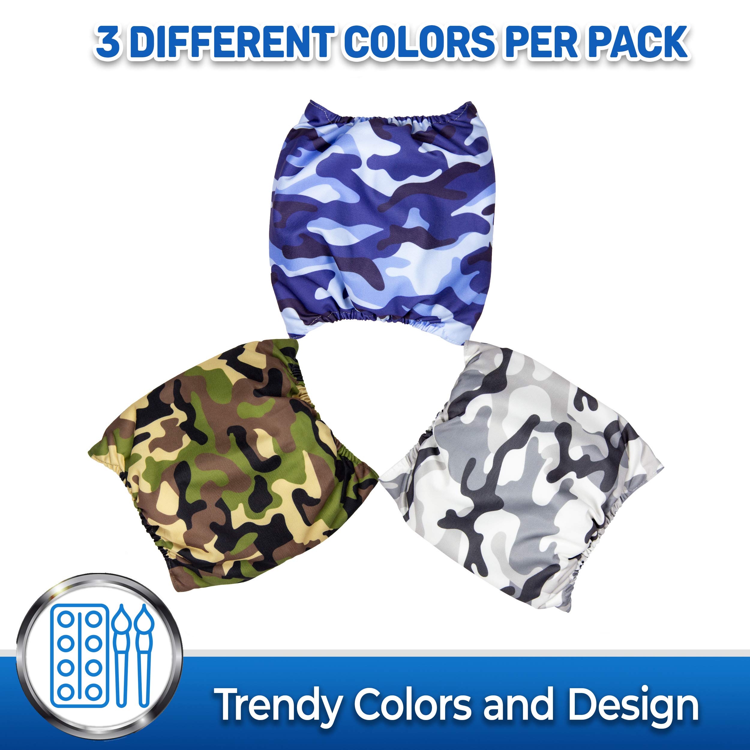 Pet Magasin Pannolini per cani maschi, 3 pezzi (CAMO, M)