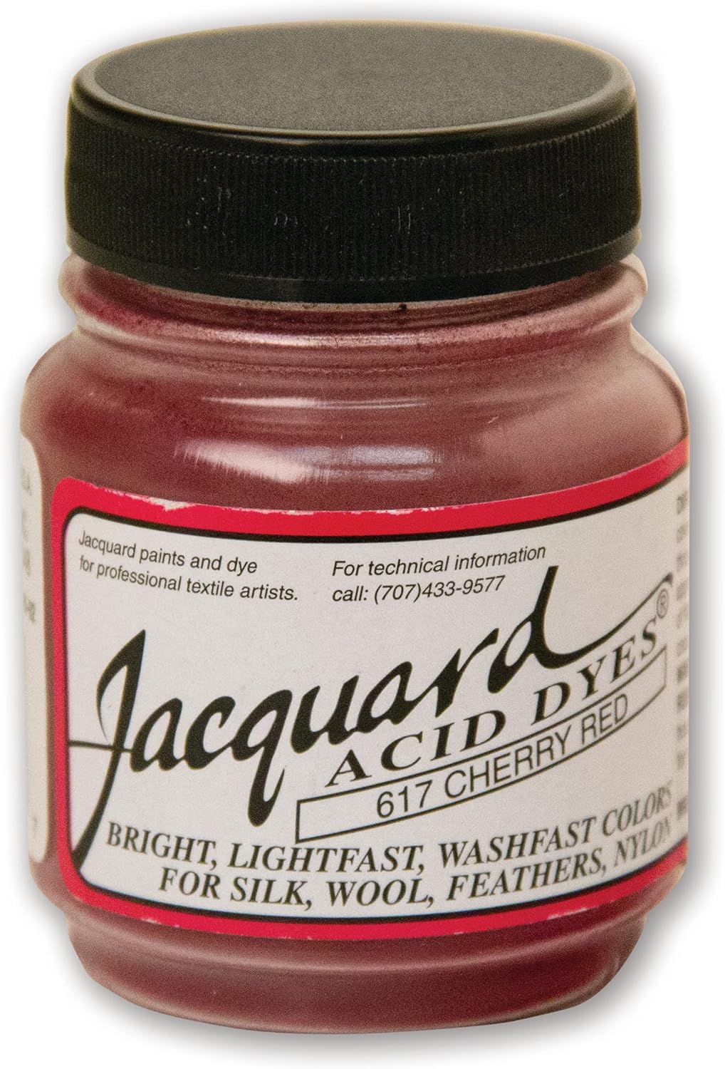 Jacquard Acid Dye - Cherry Red - 1/2 Oz Net Wt - Acid Dye for Wool - Silk - Feathers - and Nylons - Brilliant Colorfast and Highly Concentrated