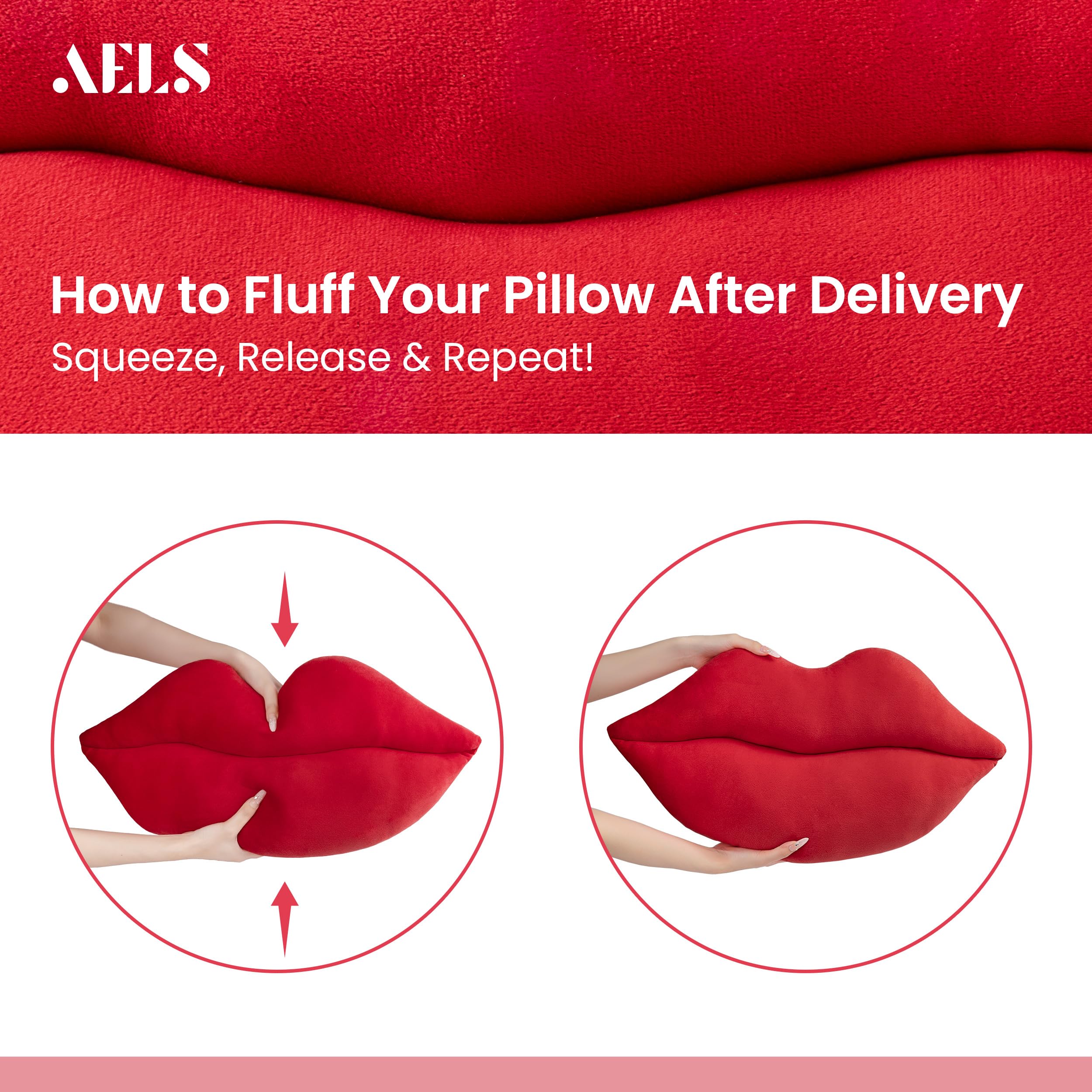 The Best Lip Pillow Picks for 2026 2 AELS 3D Large Lips Throw Pillows, Soft Decorative Love Pillows, Velvet Cute Pillow, 24 x 12 inches for Couch, Sofa, Bed, — product photo