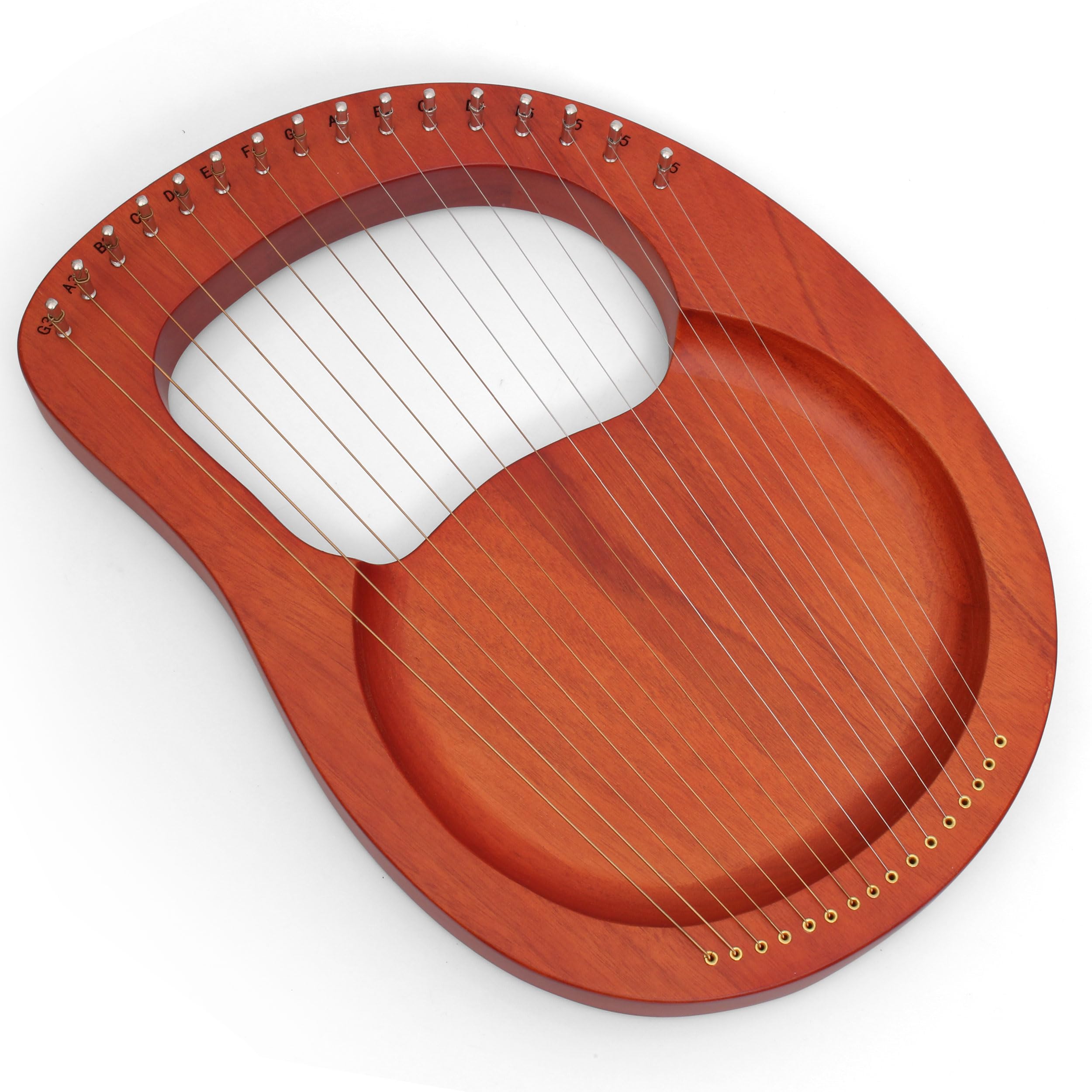 Little Lyre Harpe 16 cordes en acajou avec cordes en métal Style antique avec clé d'accordage et sac de transport Marron