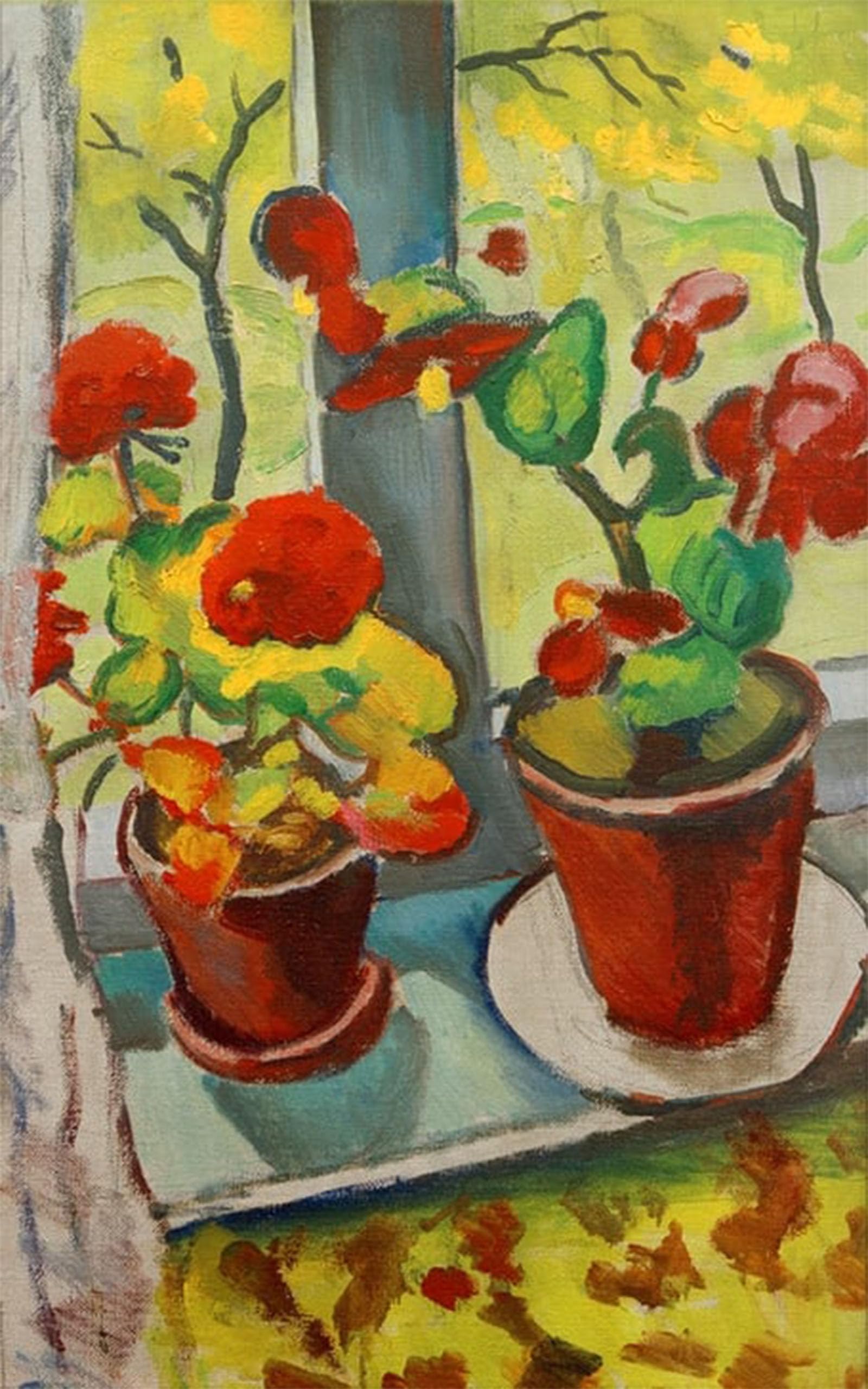 Poster déco d'art murale fleurs bégonia toile 60x90cm