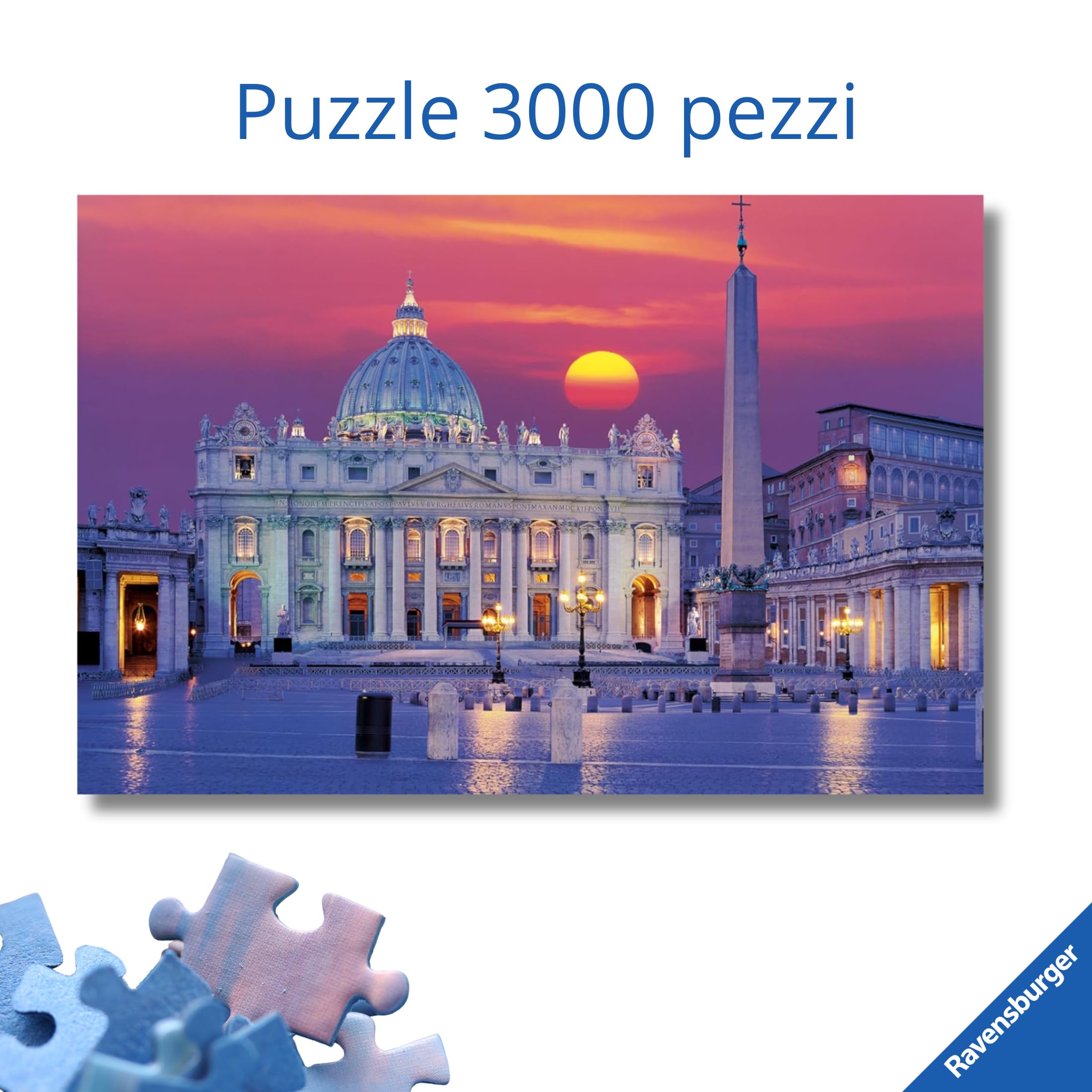 Ravensburger - Puzzle Basilica di San Pietro, 3000 Pezzi, Puzzle Paesaggi per Adulti e Ragazzi, Idea Regalo per Lei o Lui, 121x80 cm