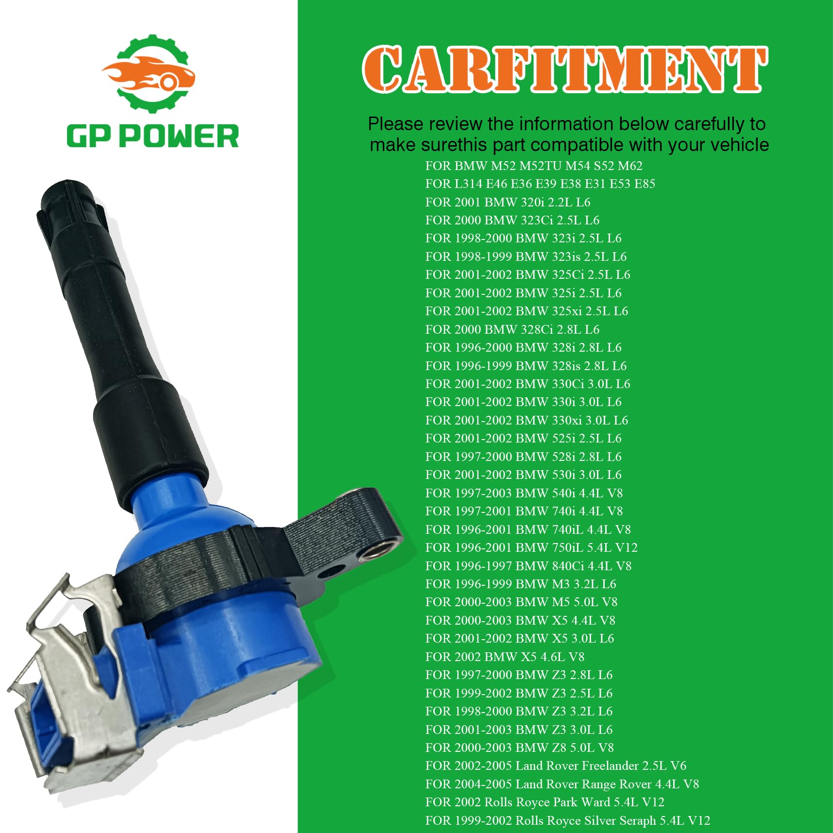 Set Of 6 CD Ignition Coils UF354 / UF300 For BMW E46 E39 X5 E36 325 330 525 M3 – OEM Replacement