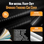 Housse de voiture pour automobiles tout temps imperméable, extérieur anti-neige UV Protection coupe-vent, fermeture à glissière de porte, housses de voiture universelles en coton doux (noir, Sedans d'ajustement 201"-210")