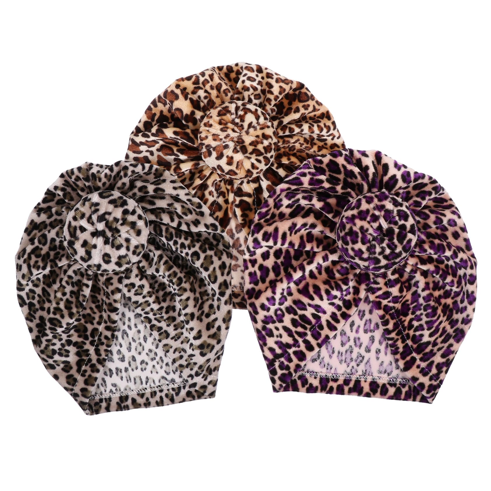 CALLARON 9pezzi Cappellini per Ragazzo Ragazza Cotone con Stampa Leopardo da Cuffiette per Ospedale Adatte Ragazzo Ragazza e Design Elegante e Traspirante
