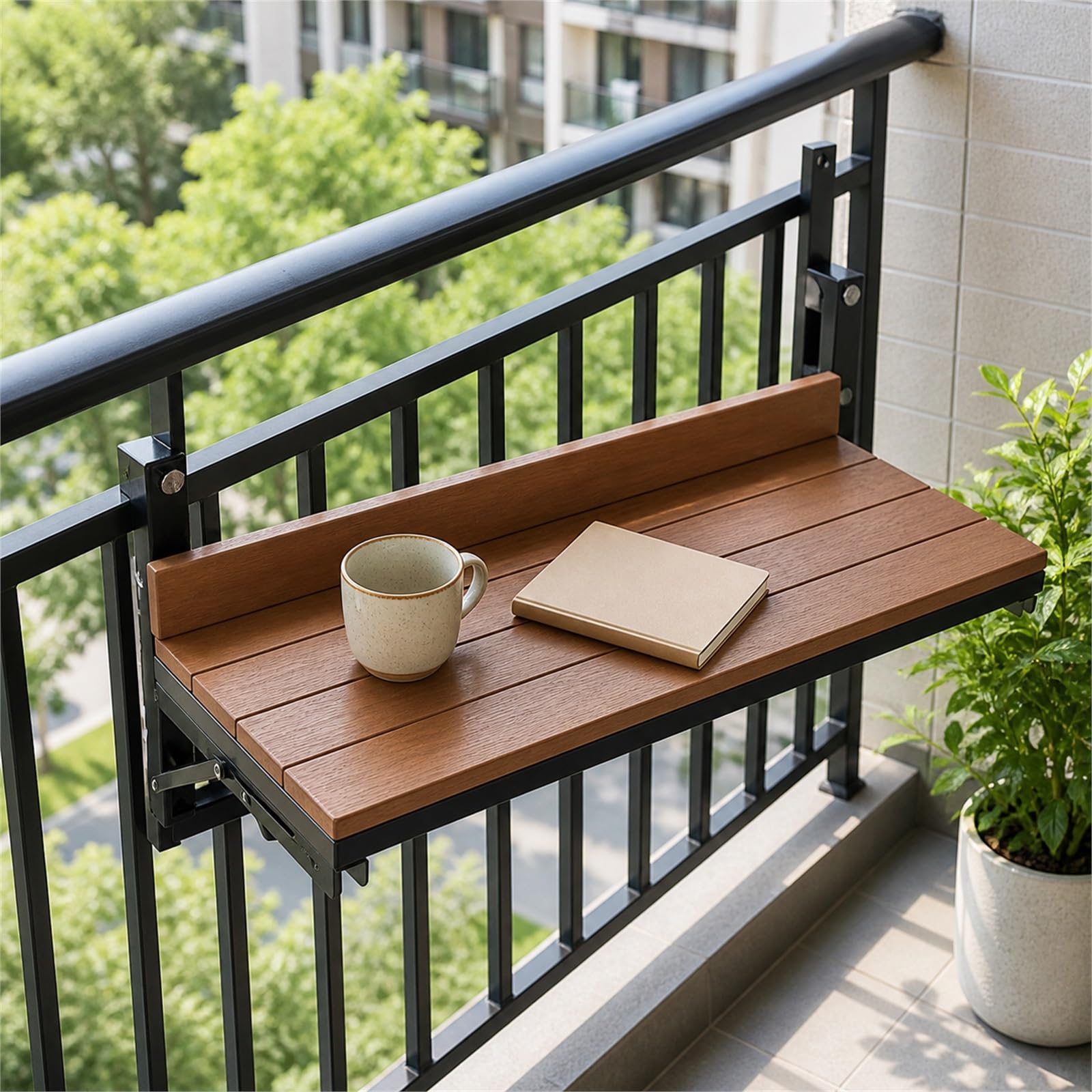 Tavolo sospeso da Balcone Tavolo Sospeso Pieghevole in per Ringhiera del Balcone Tavolo da Bar per ringhiera pensile da Esterno Facile da Pulire per terrazza,Esterni,Veranda