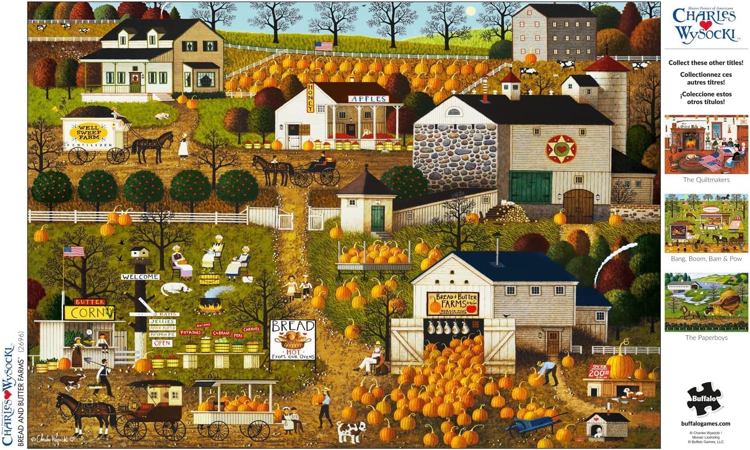Buffalo Games - Charles Wysocki - Bread and Butter Farms - 300 Piece Jigsaw Puzzle for Adults -Challenging Puzzle Perfect for Game Nights - Finished Size is 21.25 x 15.00