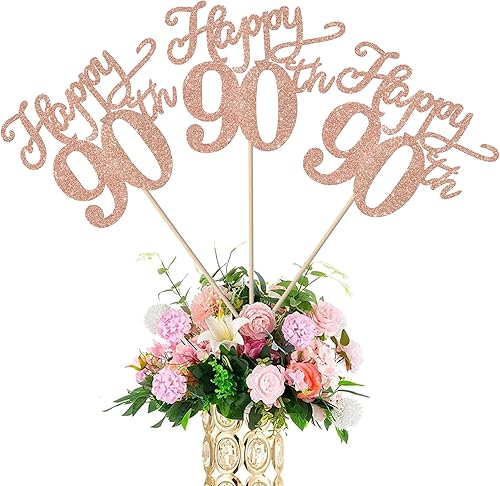 Vista 32 de Rsstarxi Paquete de 12 palitos de centro de mesa de cumpleaños número 50 para decoración de mesa de cumpleaños 50 para hombre, decoración de mesa