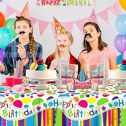 Miniatura 543 de CC HOME 1 pieza de mantel de plástico para fiesta de los 90 de 54 x 87 pulgadas de largo, mantel vintage retro de los 90 de hip hop, tema de 1990