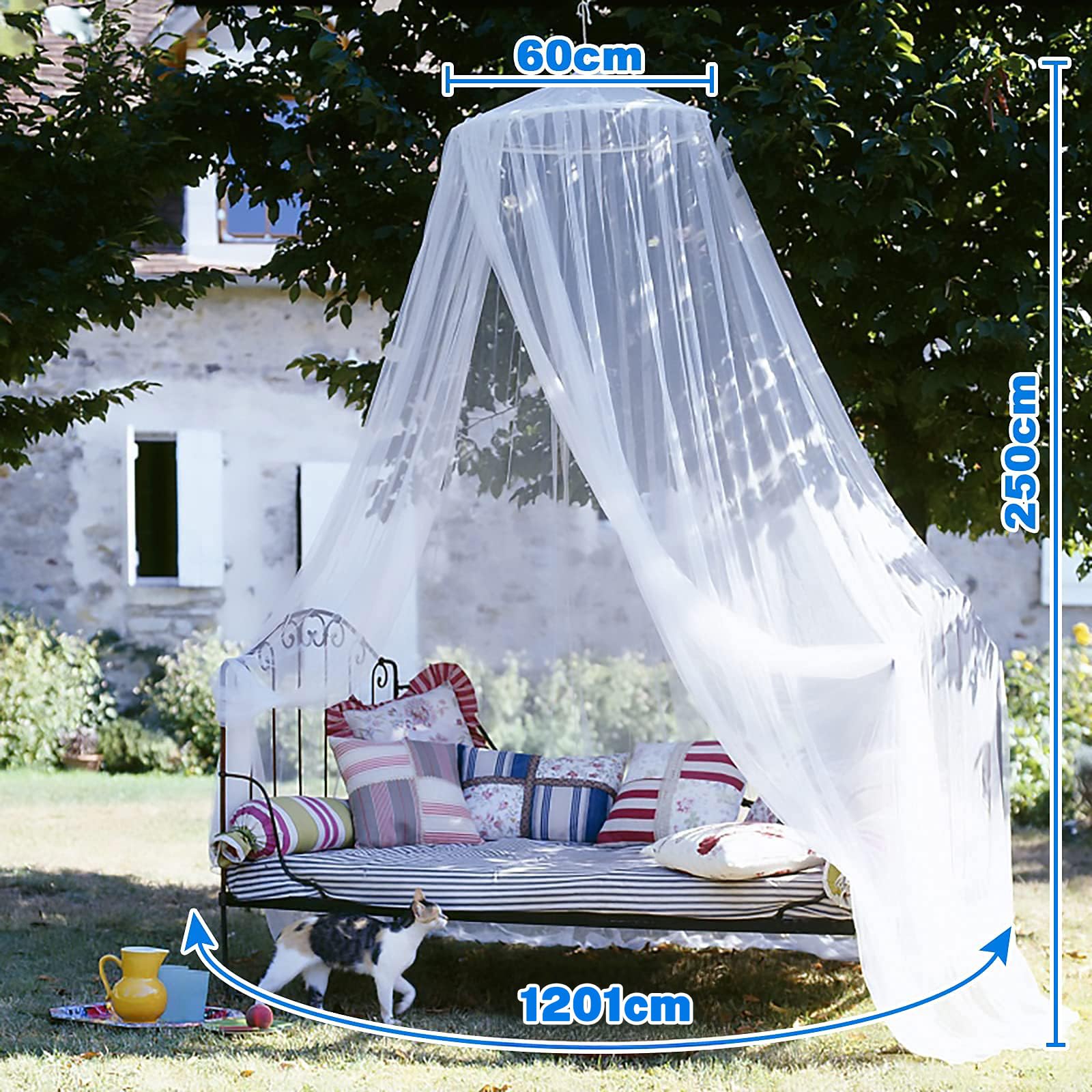 Faburo Mosquiteras Grande Universal, Mosquitera Cama Matrimonio, Mosquitera para Cama, Dosel Cama Infantil con Diseño de Cúpula, Mosquito Net para Viajar Doble Cama, para Casa y Camping