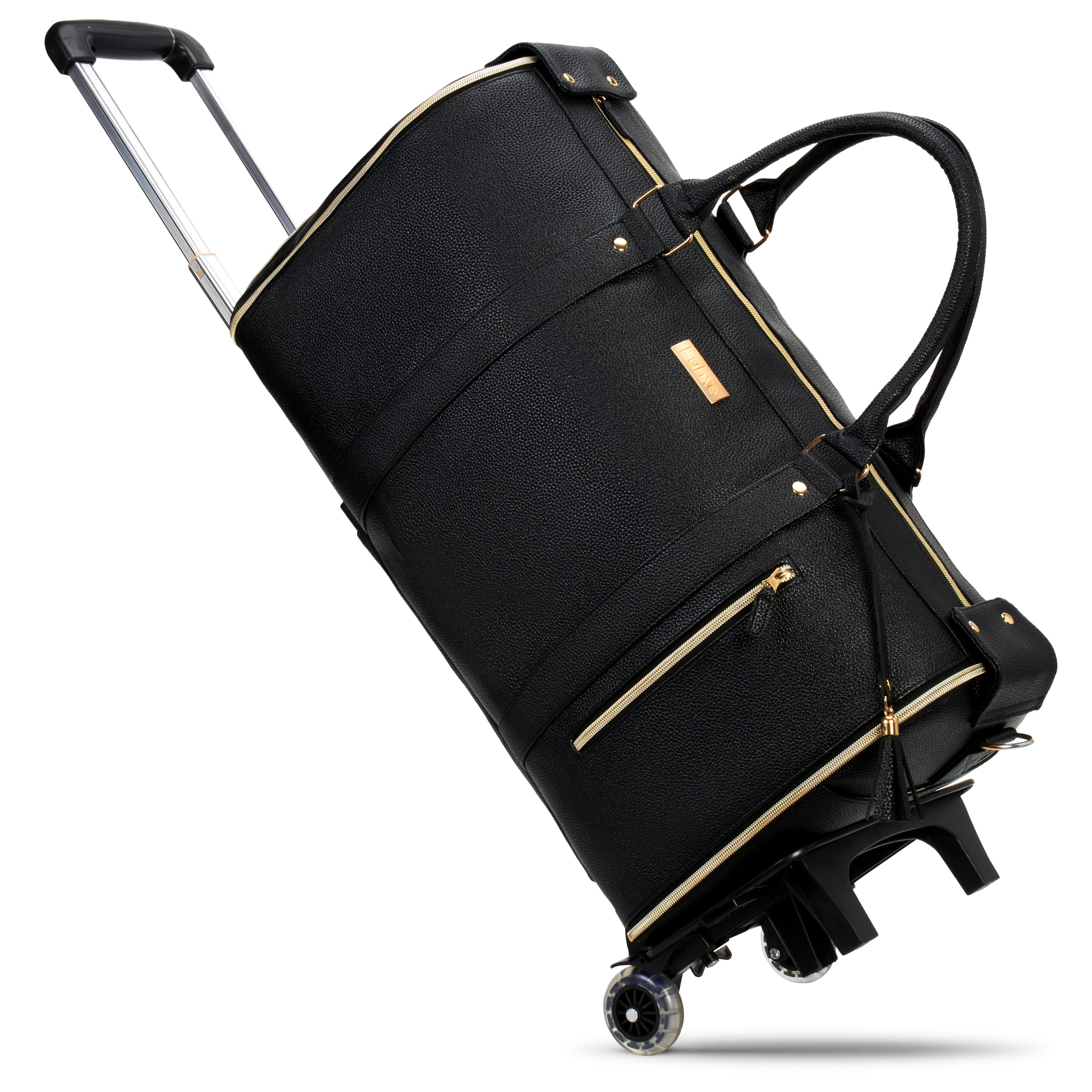 luxury travel convertible garment roller bag rose