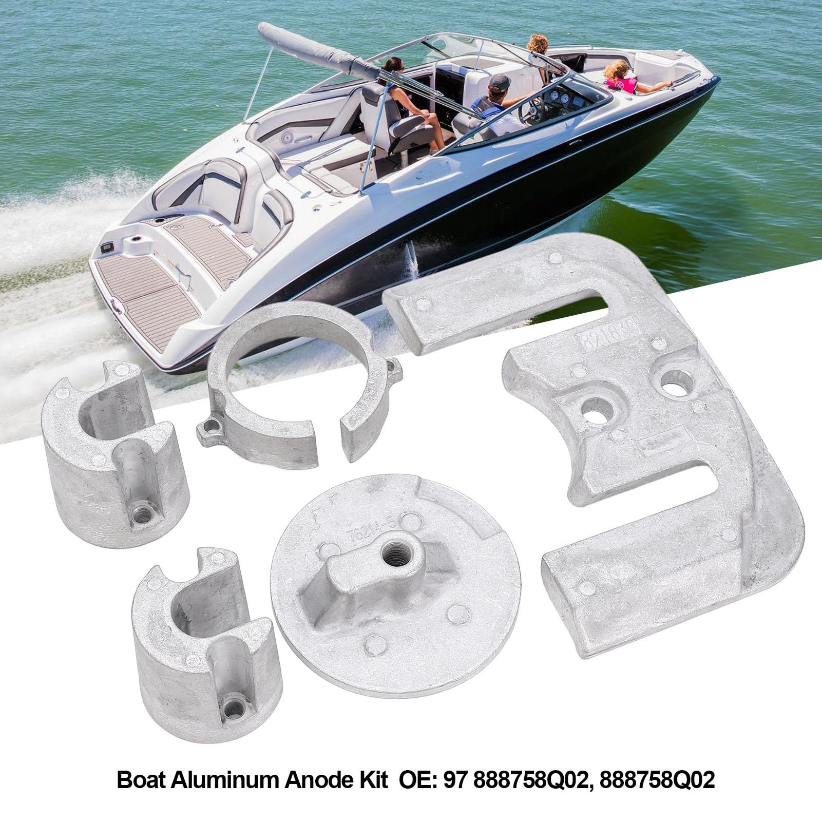 Kit di Anodo in Alluminio 22 Pezzi per Bravo Drive (1988 e Nuovi) Protezione Corrosione Superiore