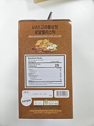 Miniatura 3 de Extracto de ginseng rojo coreano de 6 años y miel real  100 barras  Sabor dulce  70 mg de ginseng, 15% miel australiana  Energía, enfoque, fatiga,