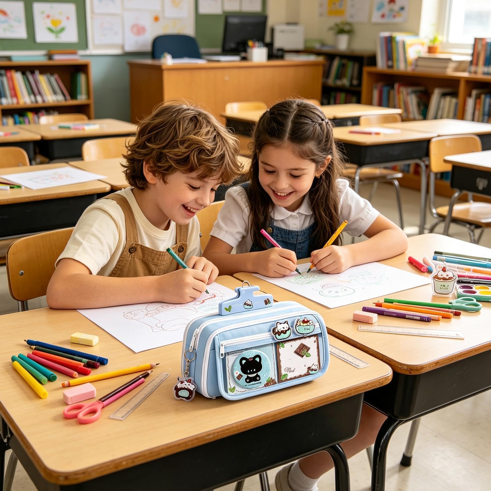 Set di cancelleria da donna Set di cancelleria scolastica con astuccio | Forniture Scolastiche E Universitarie Per Studenti E Studentesse, Adolescenti, Università, Casa, Bambini,