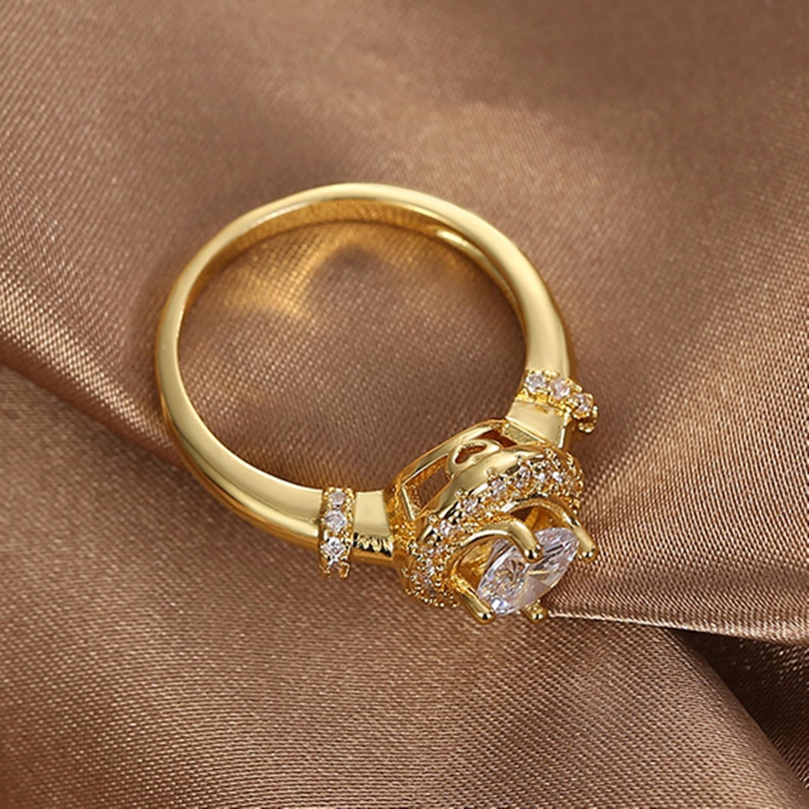 Anillo de oro de oro auténtico de 9 K/14 K/18 K, anillo de boda con 0,5 ct moissanite para mujer