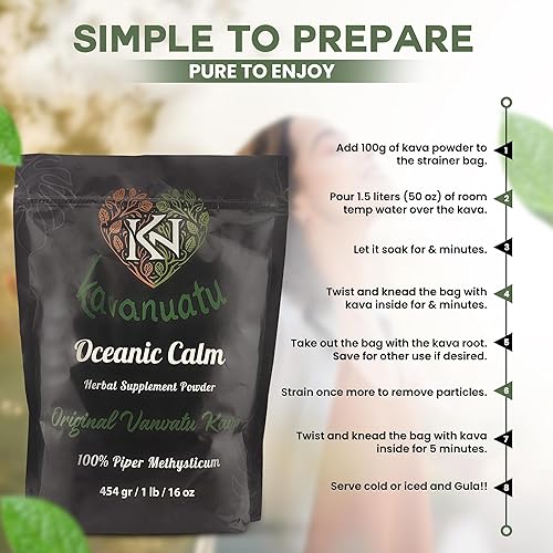 Miniatura 4 de KAVANUATU Polvo de raíz de kava  100% Piper Methysticum, orgánico, vegano, sin OMG en polvo noble de Kava  Alto contenido de kavalactona  Bebida de