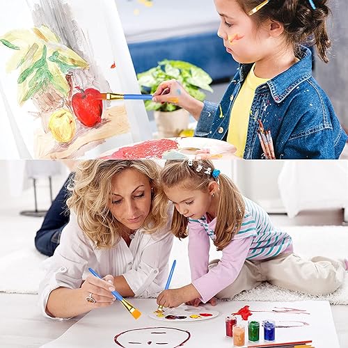 Miniatura 7 de 10 pinceles planos de 1 pulgada, pincel de pintura acrílica, cepillo de nailon sintético para el cabello, pincel de pintura para pintura de