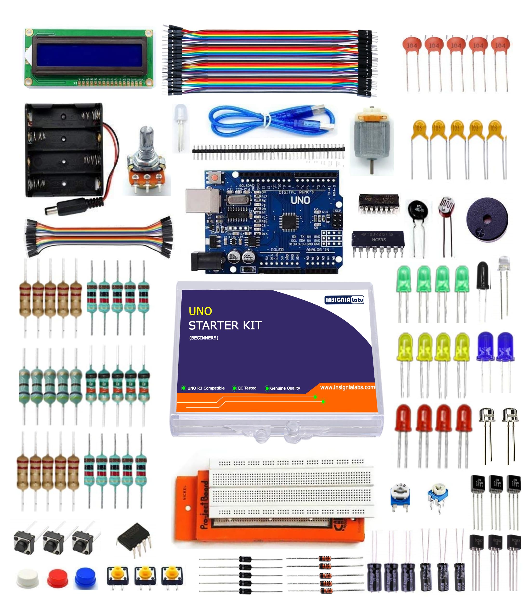 ILELEC - Basic Starter Kit for UNO R3 Compatible with Arduino IDE - Includes 200+ Components, UNO R3 Board, LCD1602, Breadboard, DC Motor, LEDs, Storage Box & More (Starter) (B0D83W3CG1) Amazon Price History, Amazon Price Tracker