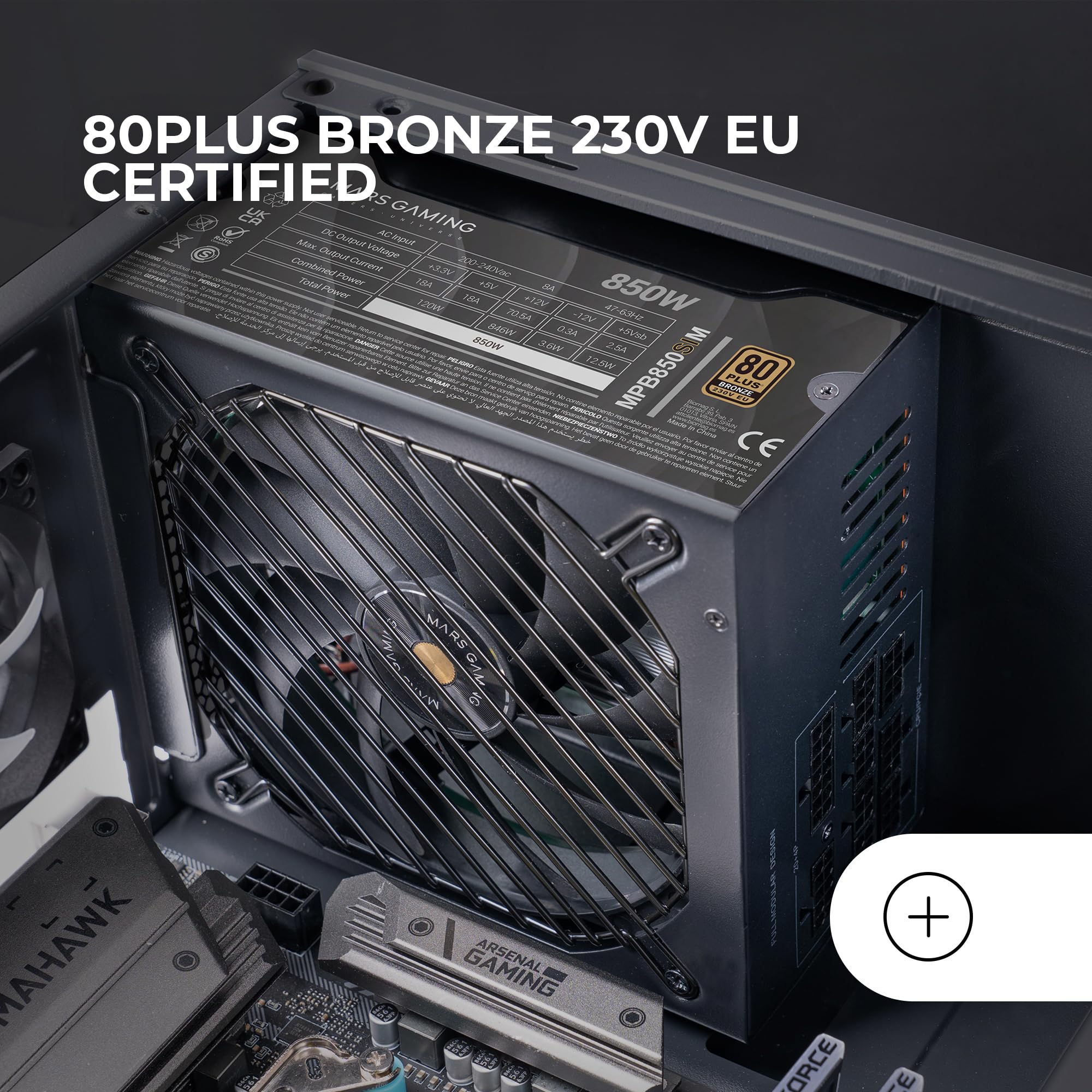 Cooler Master V850 SFX Gold, EU-stekker - 850W 80 PLUS Gold, modulaire voeding, SFF/mini-ITX PSU