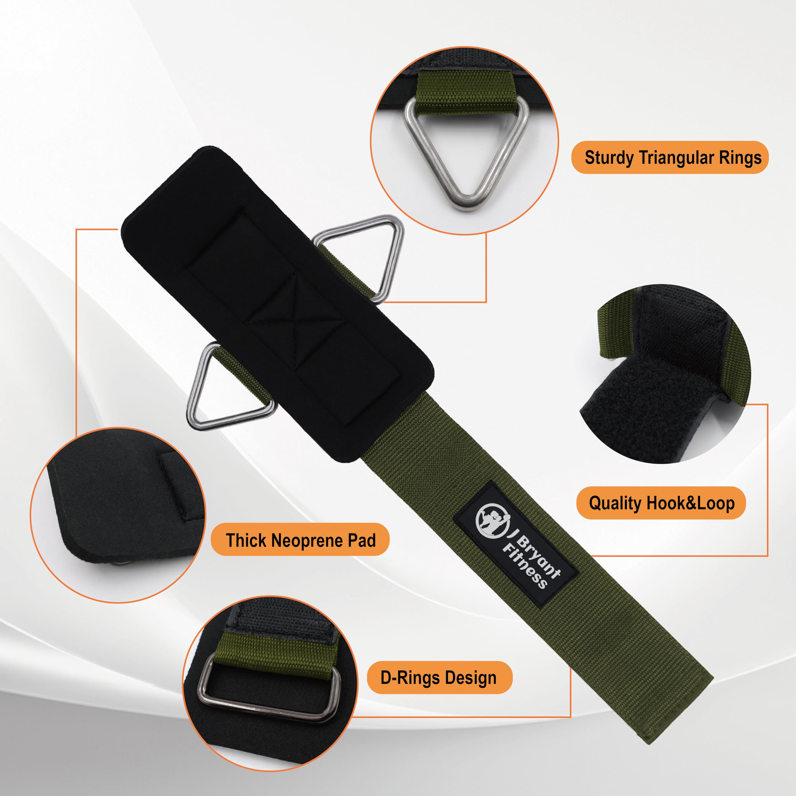 J Bryant Fascia da polso in neoprene con imbottitura, chiusura triangolare regolabile e design sicuro per macchine a cavo, allenamento di forza e fitness