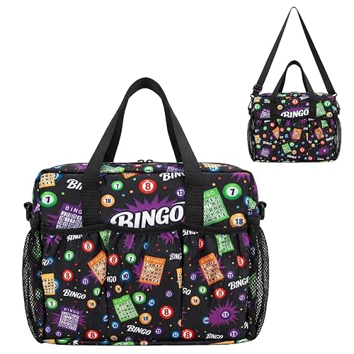 Large Size Bingo Bags with Pockets, Waterproof Oxford Fabric Bingo