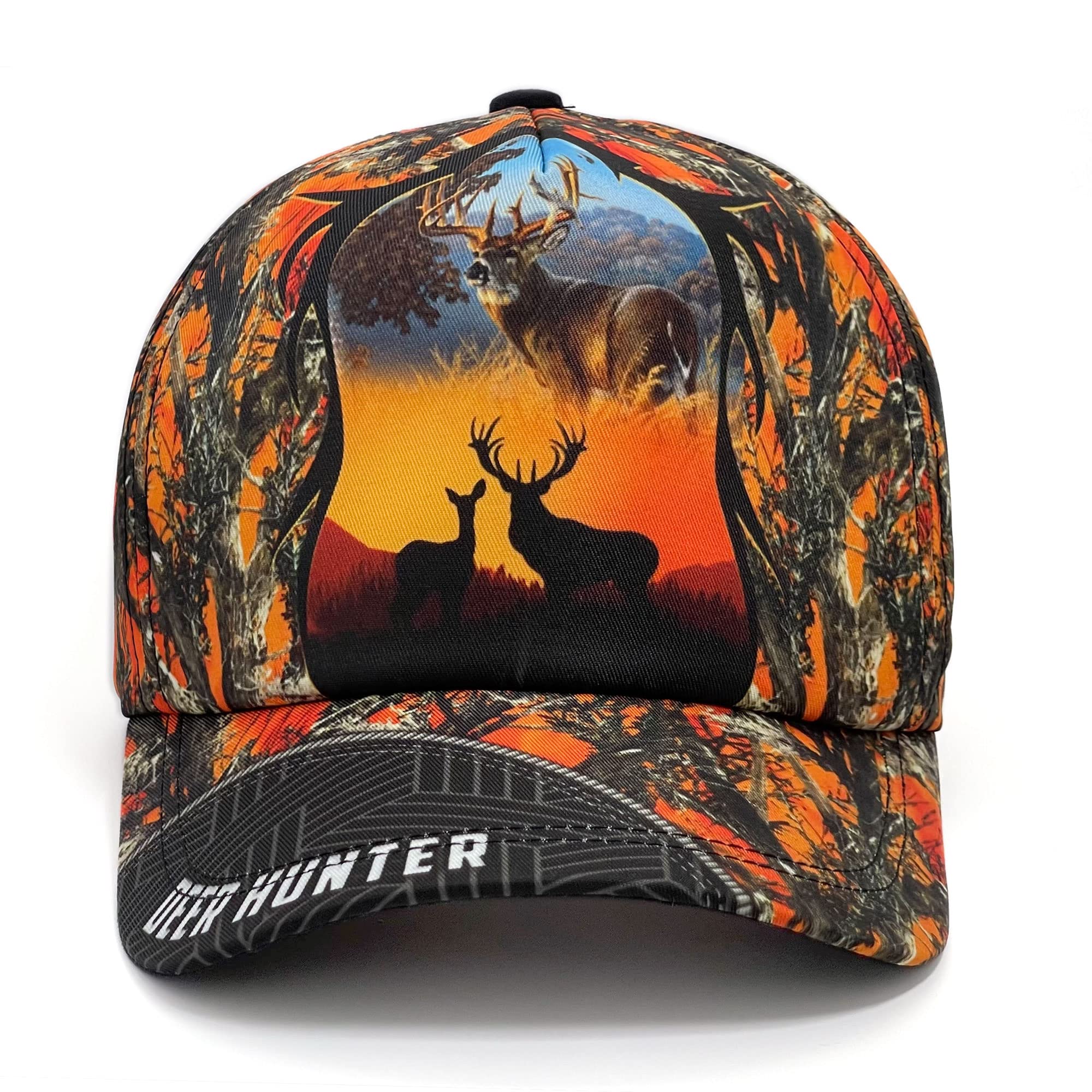 CleveFitDeer Hunting Baseball Cap Adjustable, Steel Buckle, Dad Hat One Size Fit All, Unique Design Outdoor Hat Unisex, Clf03, One size