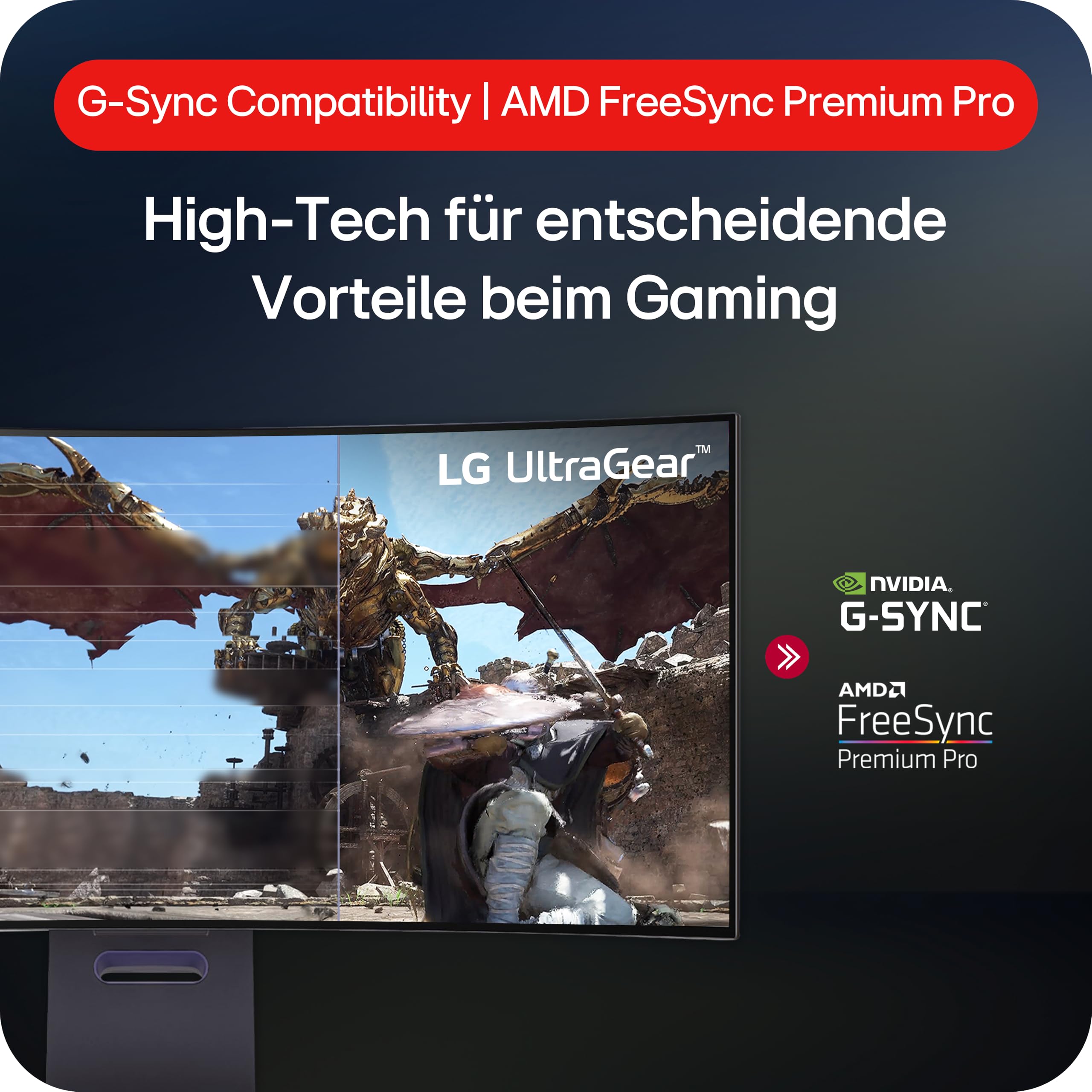 LG Ultragear™ 34GS95QE-B.AEU (34 Zoll) 21:9 Curved 800R UWQHD OLED Gaming-Monitor, 240Hz, AMD FreeSync™ Premium Pro, DisplayHDR™ True Black 400, 2X HDMI 2.1, Grau
