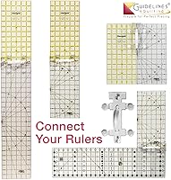 Vista 3 de Guidelines4quilting - Conector/mango de regla de edredón para reglas y plantillas - Pestañas de alineación y borde de labio para una alineación