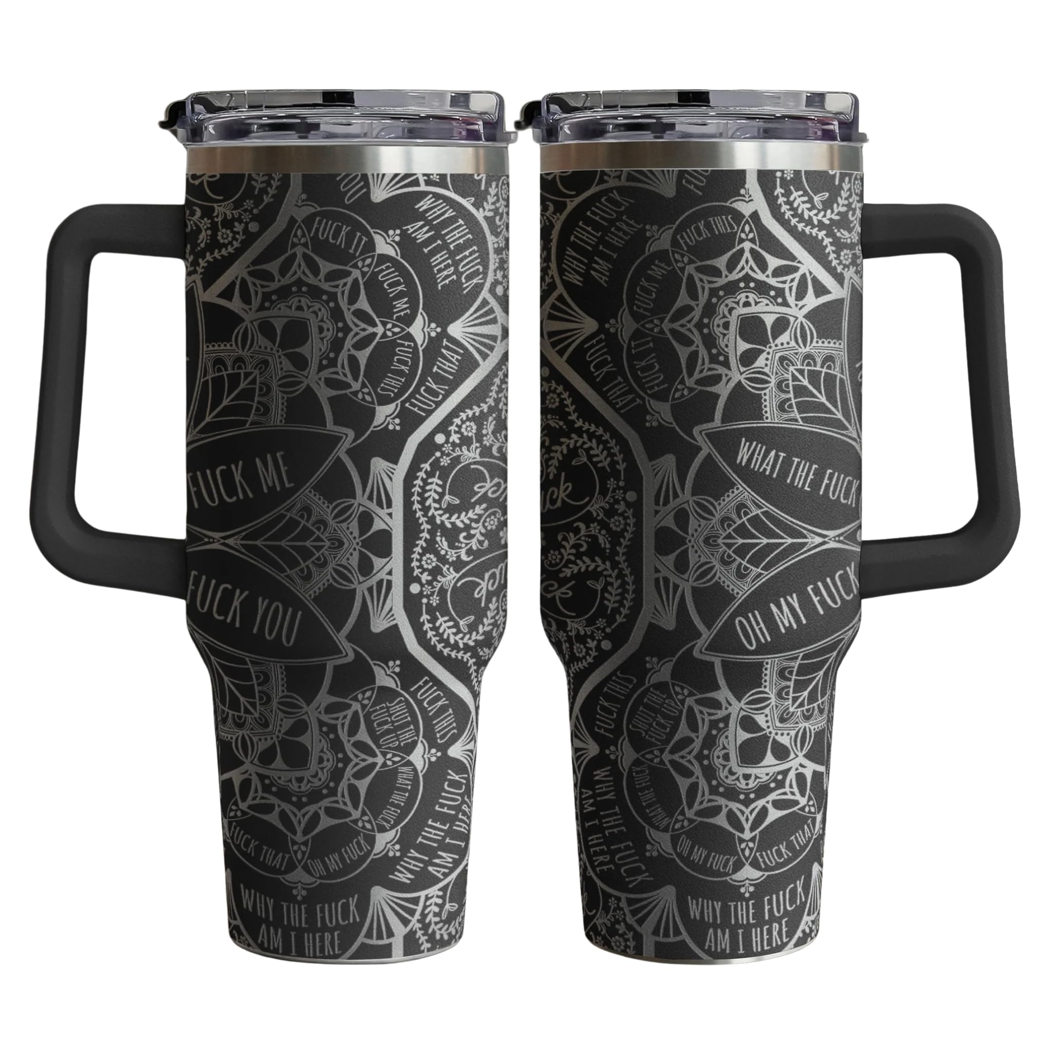 Swear Word Mandala - Funny Cup For Friends For Me Gifts - Personalized 40oz Tumbler Fuck Vocabulary Tumbler