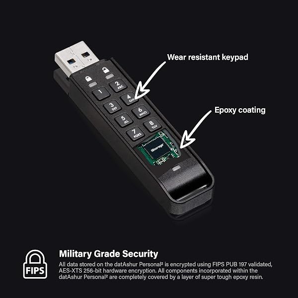 iStorage iStorage datAshur Personal2 8GB Secure USB Flash Drive Password Protected Portable Military Grade Hardware Encryption in use