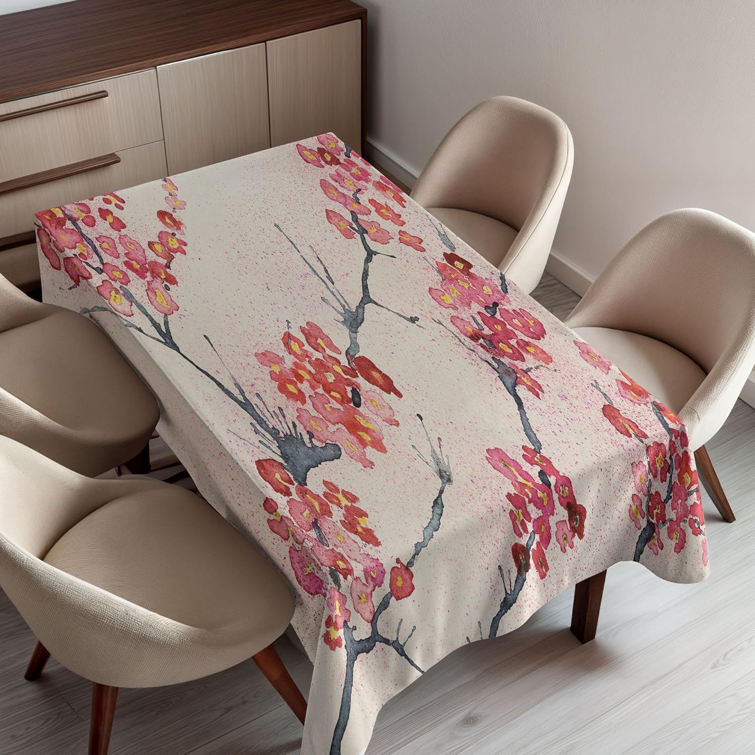 Ambesonne Winter Tablecloth, Abstract Christmas Themed Snowflake Pattern on The Soft Colored Backdrop Image, Rectangular Table Cover for Dining Room Kitchen Decor, 60" X 90",Blue and White