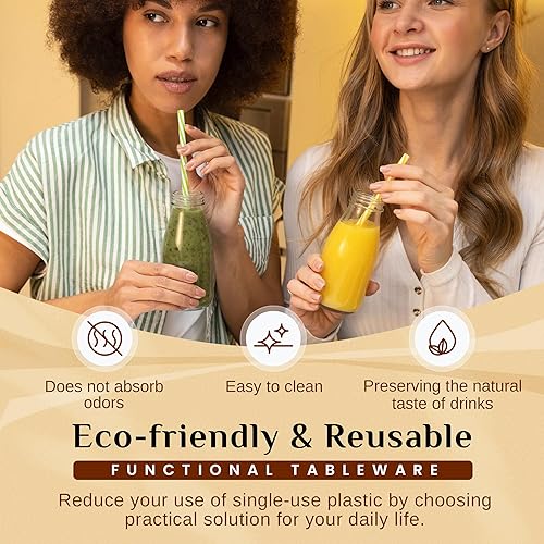 Miniatura 4 de Botellas de leche de vidrio de 10 onzas con tapas y popotes (paquete de 9) pequeños vasos herméticos con tapas, botellas reutilizables para jugos de