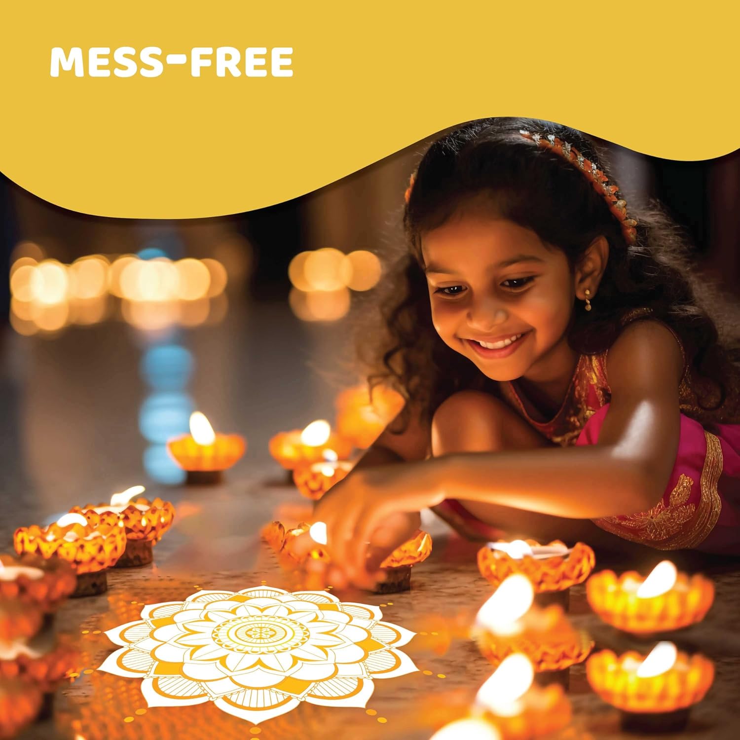 jackinthebox Diwali Decoration Craft Kit for Kids & Adults, Great Diwali Gift for Girls Boys 5 Years and up (Diwali 3 in 1)