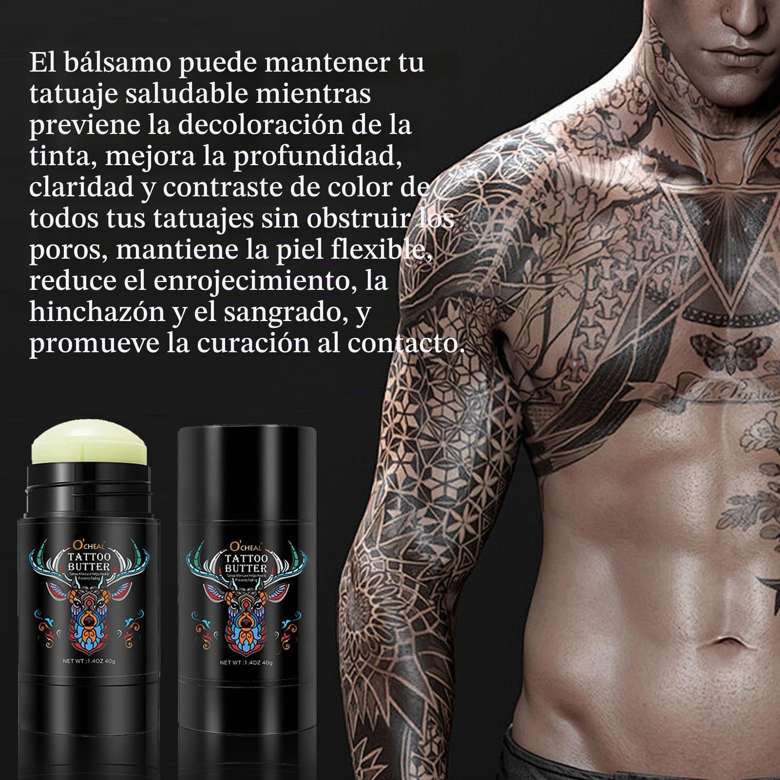 Crema para Tatuajes 2 Piezas, Crema Tattoo de Mantequilla, Cuidado Posterior