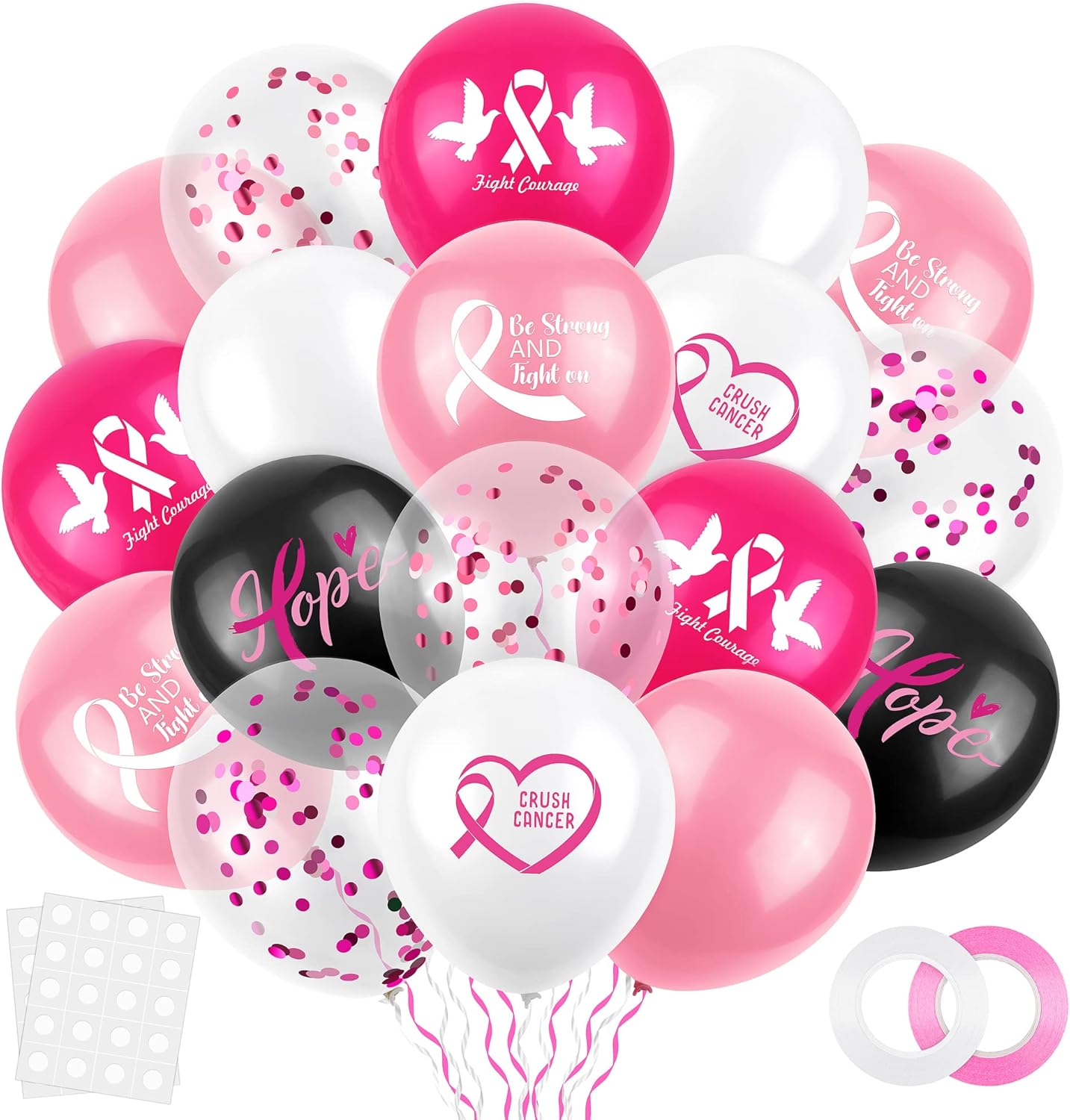 Grehge ces Pink Ribbon Latex Balloons Breast Cancer