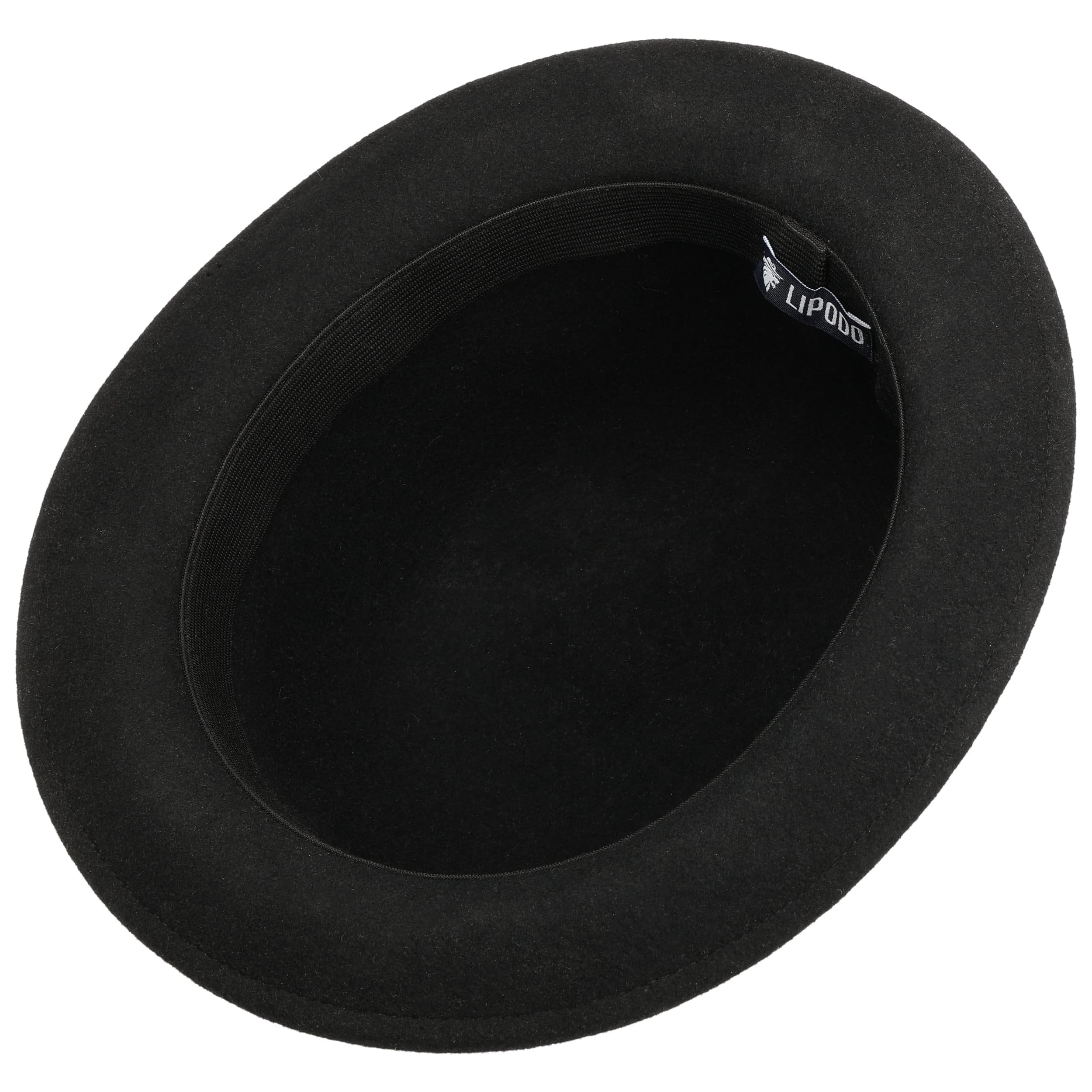 Lipodo Melone Wollfilzhut Bowler Ripsband Damen Herren Made in Italy Sommer Winter Anlasshut