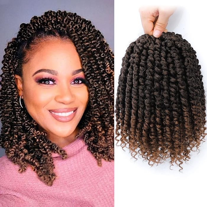 Buy Fulcrum Passion Twist Hair 8 Inch, 8 Packs PreTwisted Passion Twist Crochet Hair for Black
