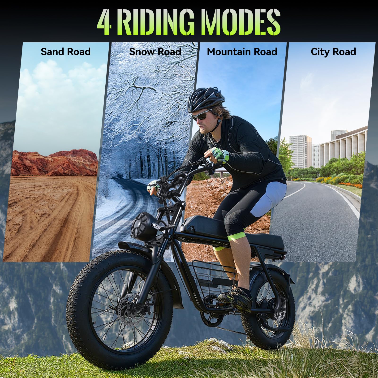 Electric Dirt Bike for Adults&Teens, 20 * 4 Inch Fat Tire 1500W Peak 30MPH Electric Bike with 48V 16AH 768Wh Battery, Dual Suspension — view 8