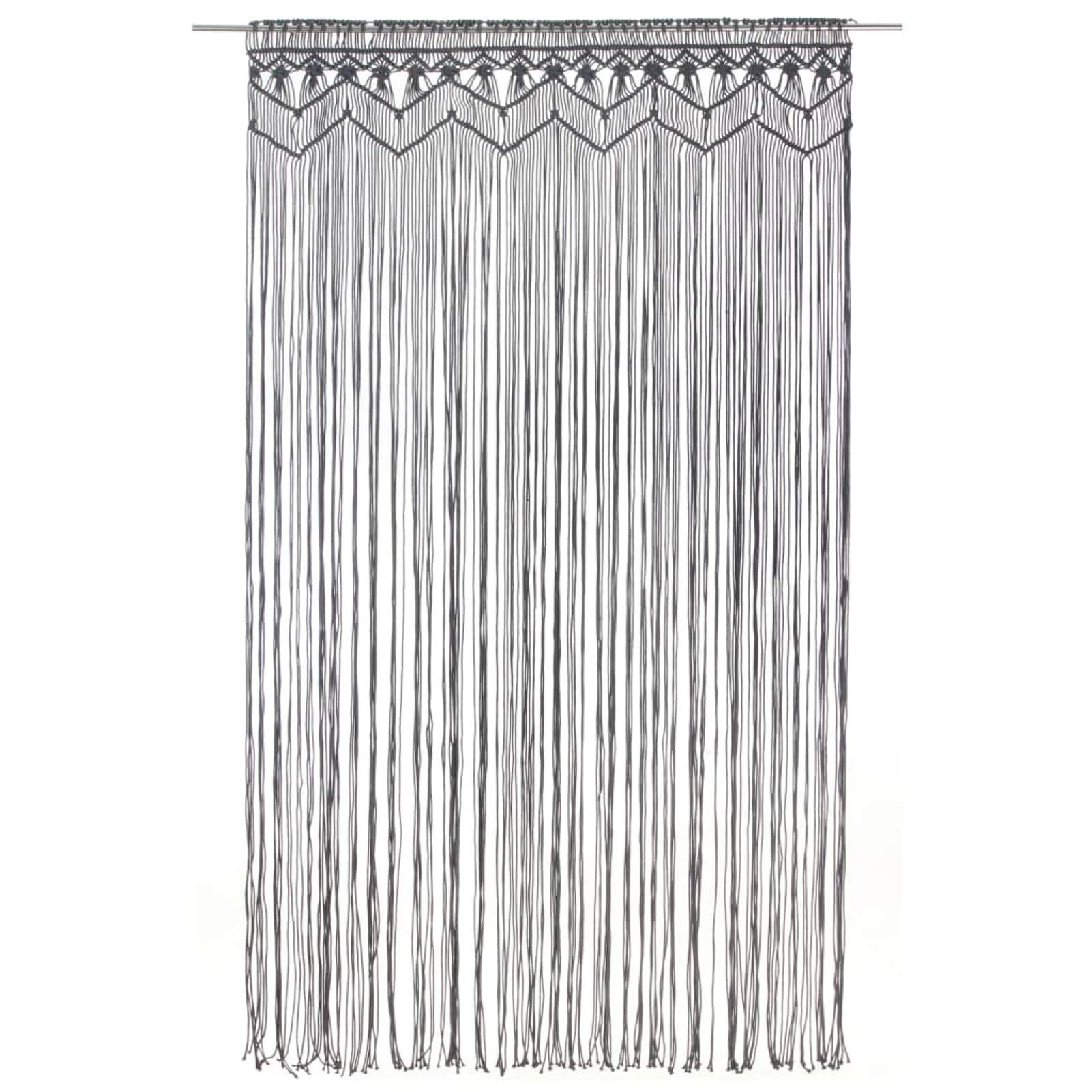 ShGaxin Szara Antracyt Szara Bawełniana Zasłona Makramowa 140x240 cm, Makrame Zasłony, Zasłona Separacyjna, Przekładki - SPU:323994