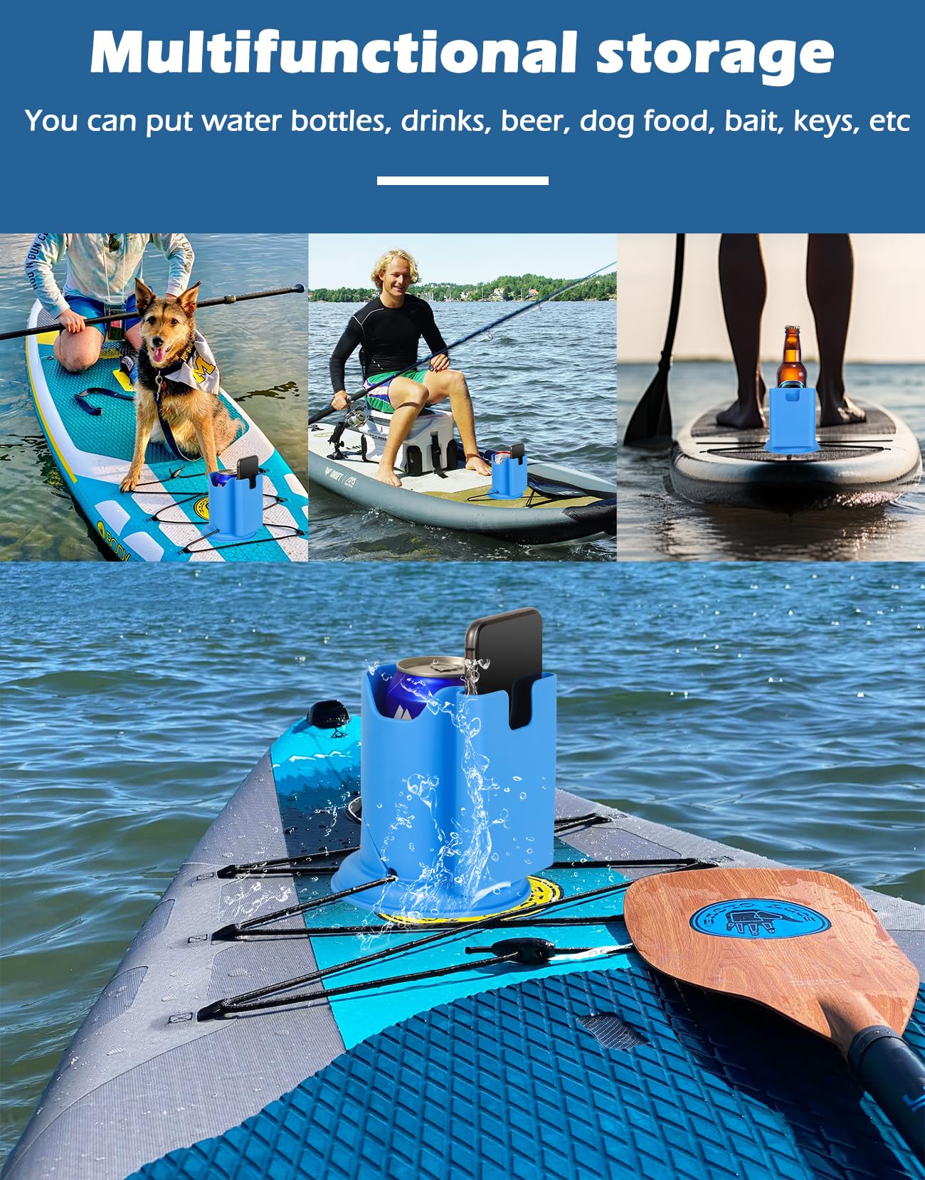 Paddle Board Cup Holder Drink Cup Multifunctional Anti-flip Board Cup Surfboard Drink Holder, Holder Surf Board Water Bottle Holder for Outdoor Fishing Boat Kayak Accessories