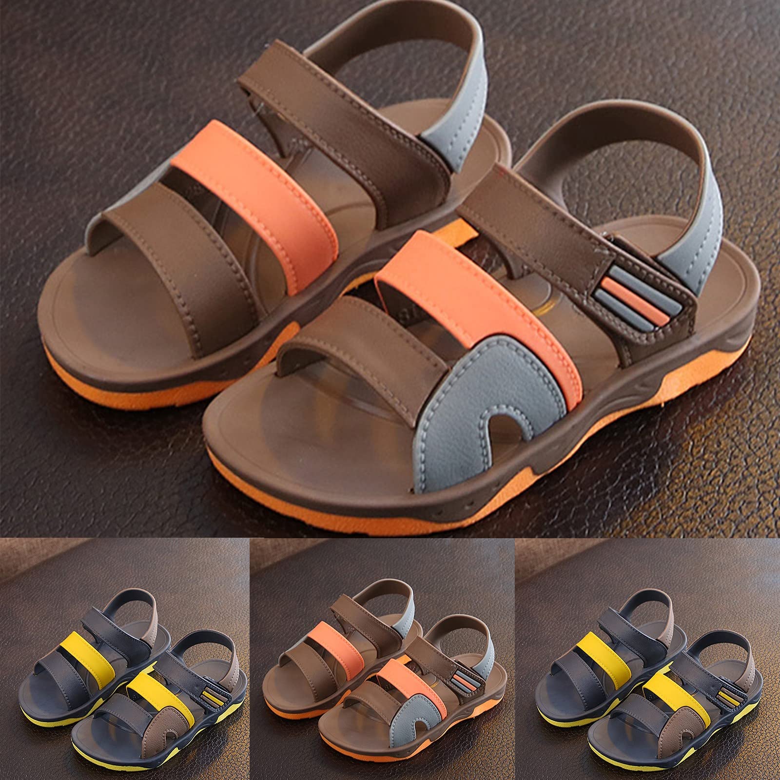 RNTOP Baby Boy and Unisex Sandals for Infant/Toddlers Summer Beach Sandals Premium Soft Anti-Slip (Brown, 13.5 Little Child)