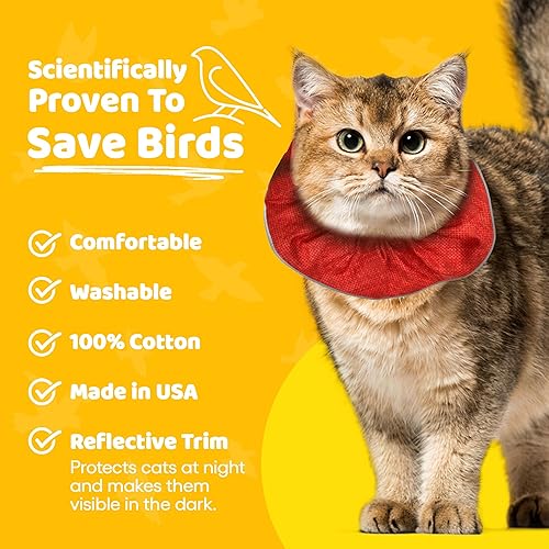 Miniatura 3 de Birdsbesafe® Funda para collar de gato – Collar de gato con advertencia de pájaros, científicamente probado para ayudar a evitar que tu gato atrape