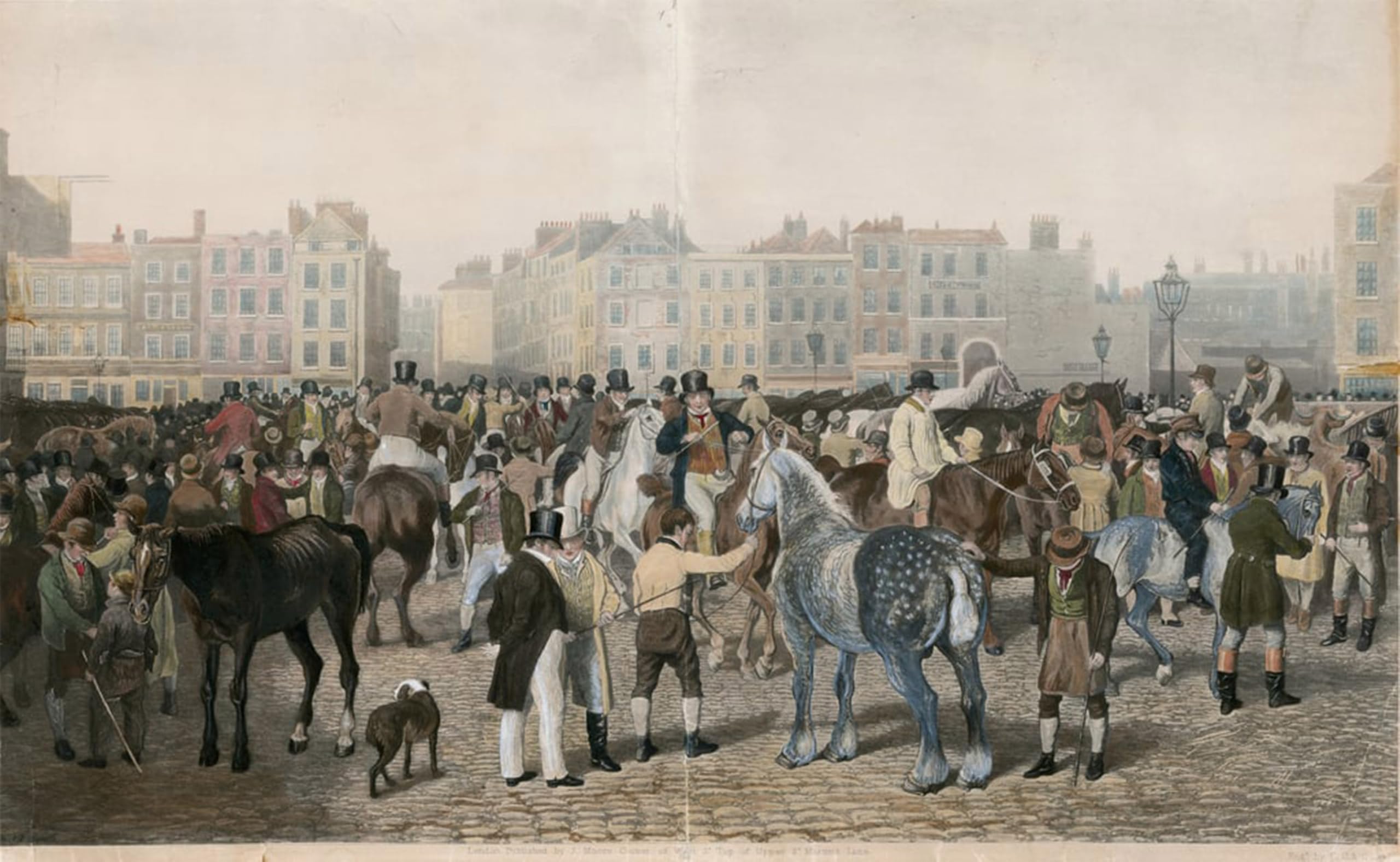 RZHRHJES Vintage Picture Wall Picture Painting Print Poster Old Smithfield Market by Jacques Laurent Agasse Abstract Wall Art Painting for Home Decor 60x90cm
