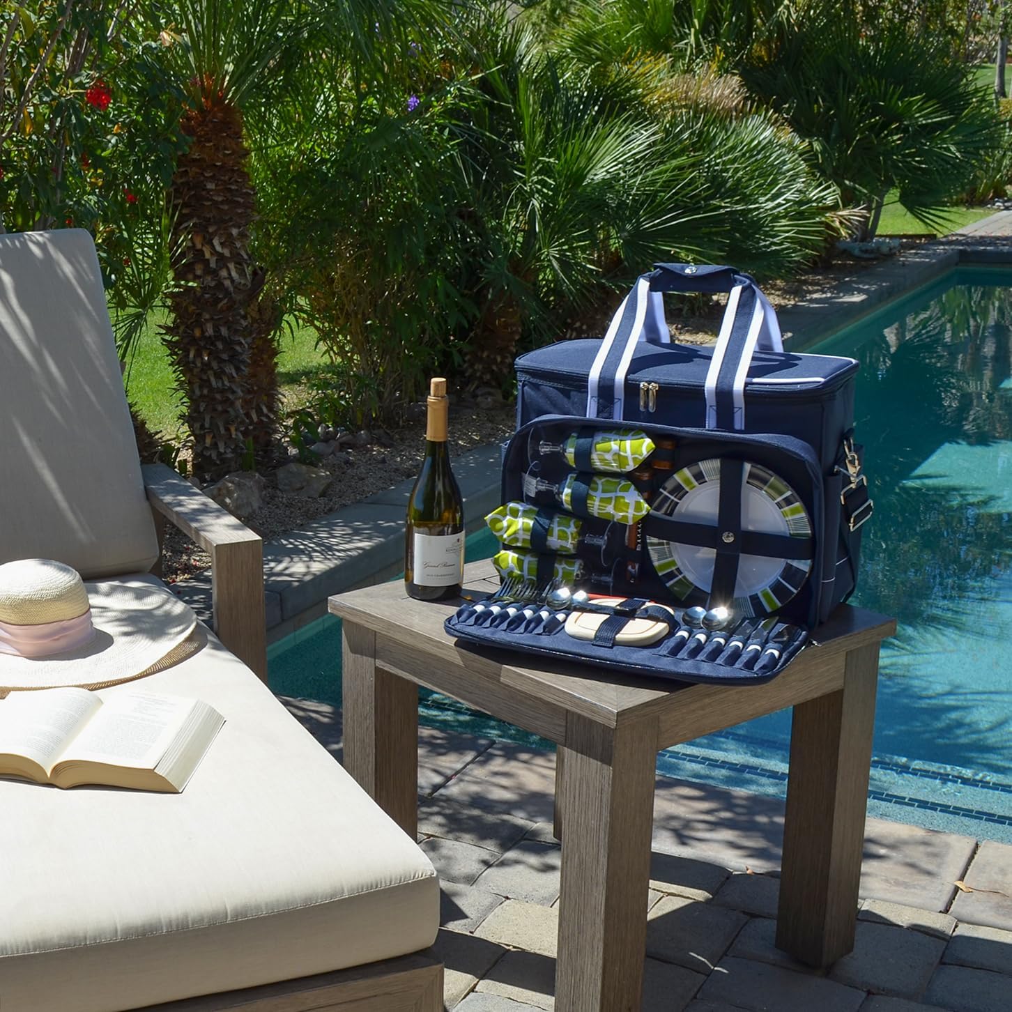 Penn State Licensed Nittany Lions Insulated Picnic Cooler on Wheels with Service for 4- Designed & Assembled in The USA