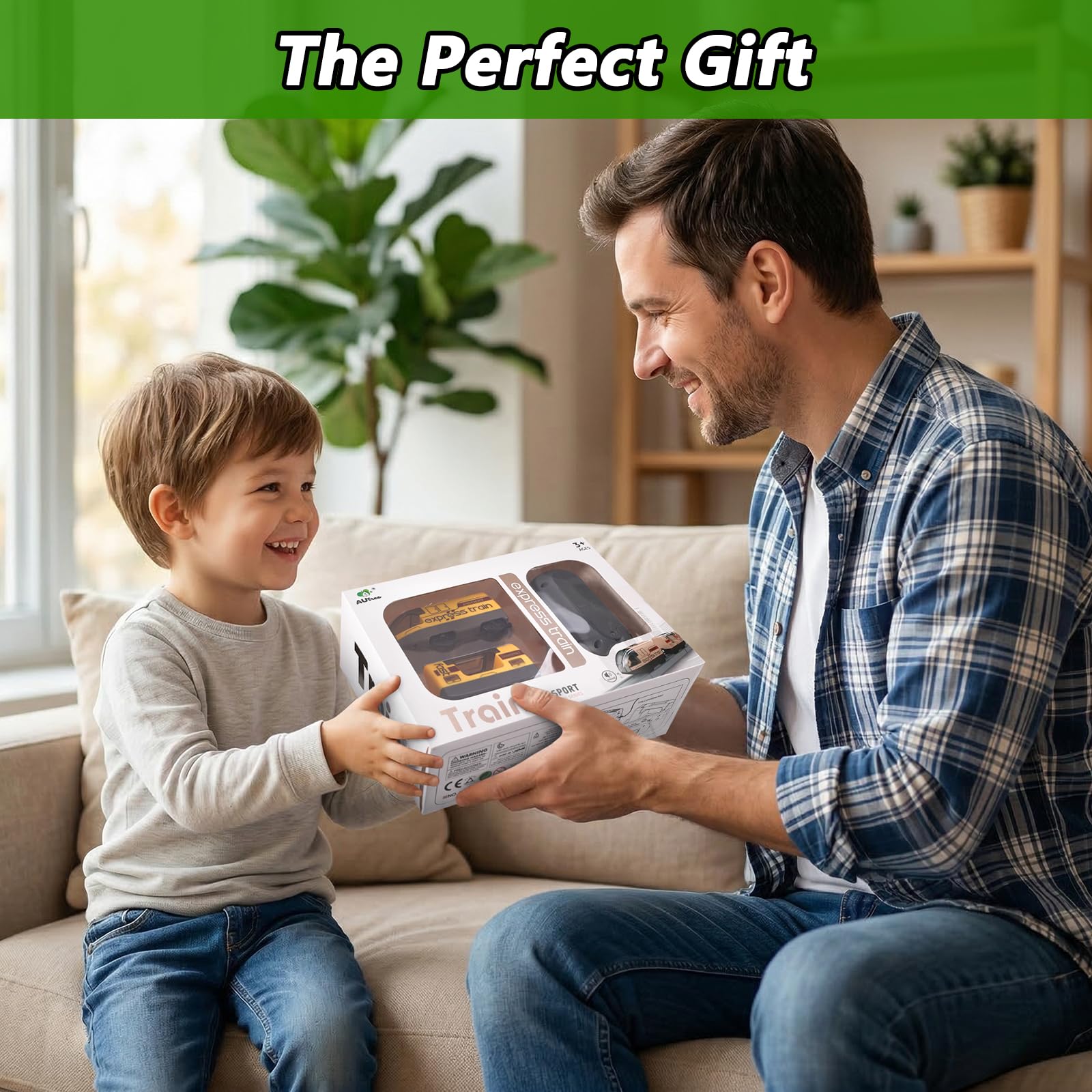 Tren Eléctrico de Juguete con Control Remoto para Vías de Madera, Locomotora Magnética, Compatible con Thomas, Brio y Chuggington, Regalo para Niños 3-6 Años