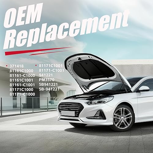 Miniatura 3 de Vepagoo PM3570 - Puntales de capó delantero compatibles con Hyundai Sonata Sedan 2015 2016 2017 4 puertas capó excluyendo soportes híbridos de